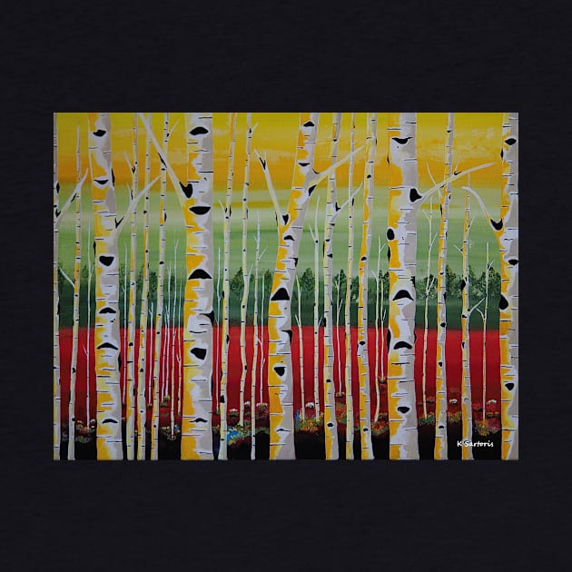 BIRCH Trees Landscape Painting by SartorisArt1